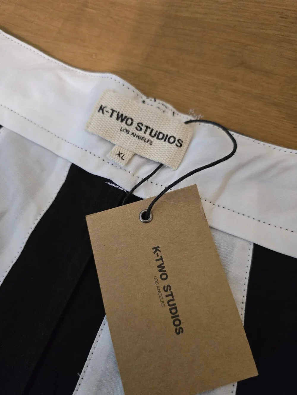 K-TWO Studios Los Angeles Utility Parachute Pants Black Wide Leg Cargo Pants XL